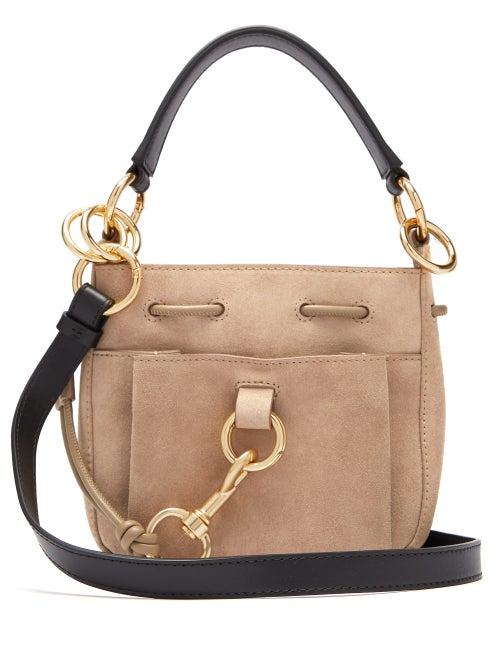 Matchesfashion.com See By Chlo - Tony Medium Suede Bucket Bag - Womens - Grey