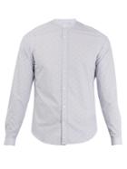 Boglioli Mandarin-collar Single-cuff Printed Cotton Shirt