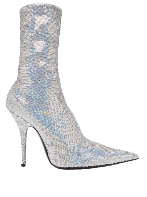 Matchesfashion.com Balenciaga - Knife Bootie - Womens - Silver