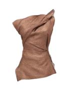 Matchesfashion.com Roland Mouret - Braxton Hammered Metallic One Shoulder Top - Womens - Copper