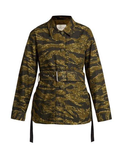 Matchesfashion.com Pswl - Camouflage Print Cotton Jacket - Womens - Green Print
