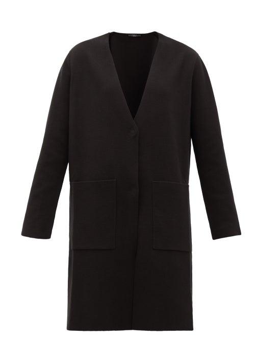 Matchesfashion.com Weekend Max Mara - Milva Longline Cotton-knit Cardigan - Womens - Black