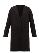 Matchesfashion.com Weekend Max Mara - Milva Longline Cotton-knit Cardigan - Womens - Black