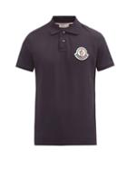 Matchesfashion.com Moncler - Logo-appliqu Cotton-piqu Polo Shirt - Mens - Navy