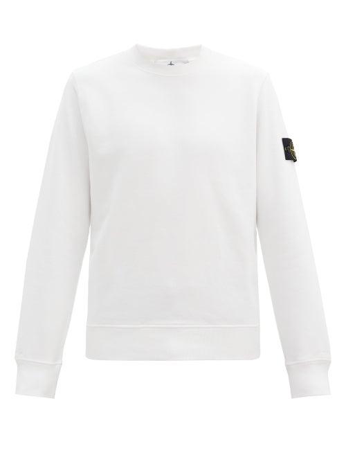 Matchesfashion.com Stone Island - Logo-patch Cotton-jersey Sweatshirt - Mens - White