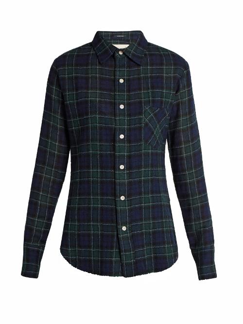 R13 Point-collar Plaid Wool Shirt