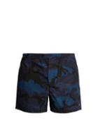 Matchesfashion.com Valentino - Camouflage Print Swim Shorts - Mens - Navy Multi