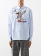 Charles Jeffrey Loverboy - Patchwork Cotton-poplin Shirt - Mens - Blue