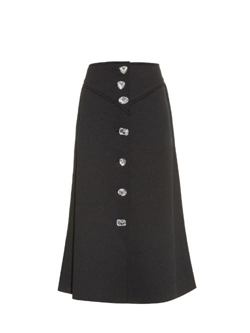 A.w.a.k.e. Diamante Button-detail Skirt