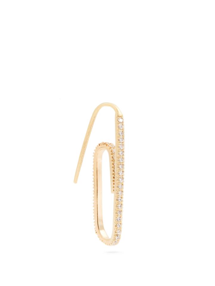 Hillier Bartley Swarovski-embellished Paperclip Single Earring