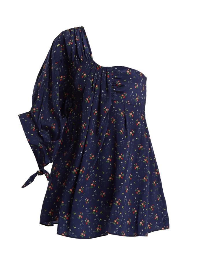 Teija Floral-print One-shoulder Top