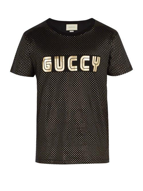 Matchesfashion.com Gucci - Star Print Cotton Jersey T Shirt - Mens - Black