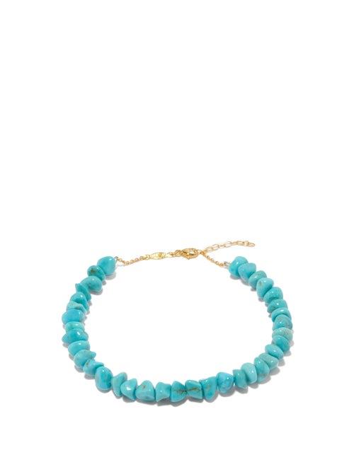 Jacquie Aiche - Turquoise & 14kt Gold Anklet - Womens - Blue