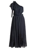 Fendi Silk-applique Cotton Voile Dress