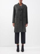 A.p.c. - Nina Houndstooth Wool-tweed Coat - Womens - Dark Green Multi