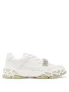 Jimmy Choo - Diamond Crystal-embellished Leather Trainers - Womens - White