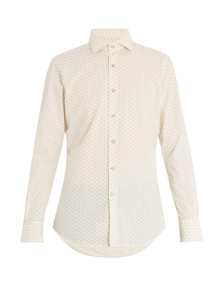 Glanshirt Floral-print Long-sleeved Cotton-blend Shirt