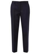 Matchesfashion.com Officine Gnrale - Roxanne Felted Wool Straight Leg Trousers - Womens - Navy