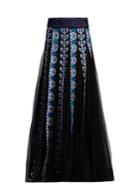 Mary Katrantzou Pillar Embroidered Organza Maxi Skirt