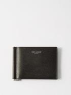 Saint Laurent - Pebbled-leather Bi-fold Wallet - Mens - Black
