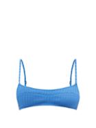 Matchesfashion.com Solid & Striped - The Elsa Ribbed Bikini Top - Womens - Blue