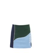 Ahluwalia - Twice As Nice Panelled-jersey Mini Skirt - Womens - Blue Multi