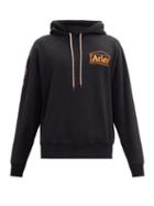 Matchesfashion.com Aries - Column Logo-print Hooded Cotton Sweatshirt - Mens - Black
