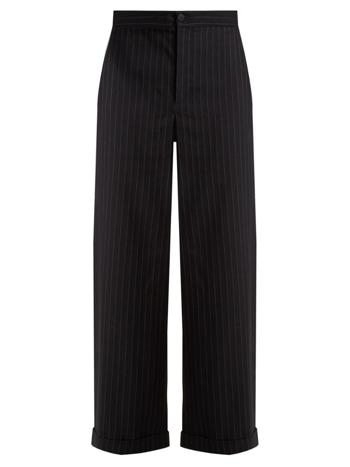 J.w.anderson Wide-leg Striped Wool-blend Trousers