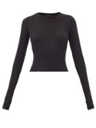 Matchesfashion.com Wardrobe. Nyc - Release 06 Long-sleeved Cropped Cotton-jersey Top - Womens - Black