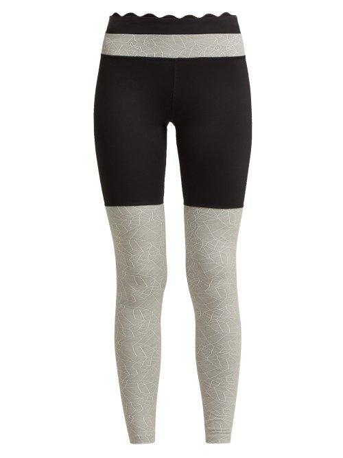 Matchesfashion.com Track & Bliss - Scalloped Trim Stretch Leggings - Womens - Black