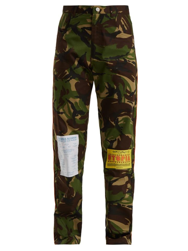 Martine Rose Camouflage Cotton-blend Straight-leg Trousers