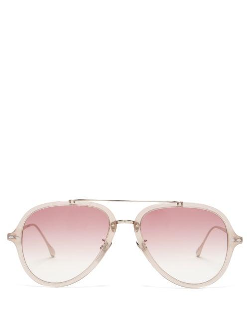 Matchesfashion.com Isabel Marant Eyewear - Windsor Aviator Acetate Sunglasses - Womens - Nude