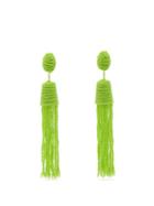 Matchesfashion.com Vanda Jacintho - Bead Tassel Drop Earrings - Womens - Green
