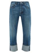 Matchesfashion.com Valentino - Washed Turn-up Straight-leg Jeans - Mens - Blue
