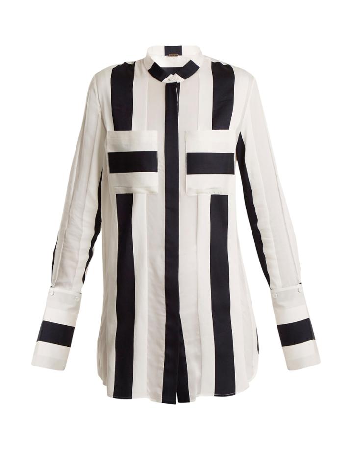 Adam Lippes Striped-jacquard Cotton-blend Shirt