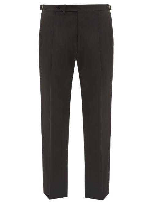Brioni - Zante Wool-blend Ventiquattro-twill Trousers - Mens - Black