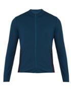 Matchesfashion.com Aeance - High Neck Contrast Panel Jersey Jacket - Mens - Navy Multi