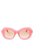 Lapima - Mafalda Oversized Square Acetate Sunglasses - Womens - Pink