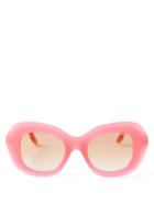 Lapima - Mafalda Oversized Square Acetate Sunglasses - Womens - Pink