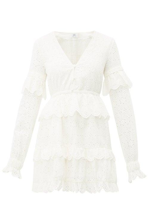 Matchesfashion.com Sir - Amelie Broderie Anglaise Cotton Mini Dress - Womens - Ivory