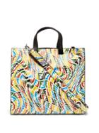 Mens Bags Fendi - Ff Vertigo-print Leather Tote - Mens - Multi