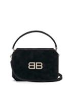 Matchesfashion.com Balenciaga - Bb-logo Angular Velvet Bag - Womens - Black