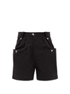 Matchesfashion.com Isabel Marant Toile - Palino High-waisted Cotton Shorts - Womens - Black