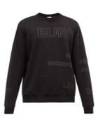 Matchesfashion.com Burberry - Woodbury Logo-print Cotton-jersey Sweatshirt - Mens - Black