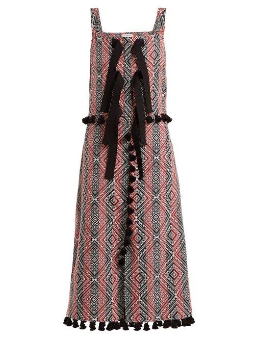 Matchesfashion.com Altuzarra - Villette Diamond Jacquard Dress - Womens - Red Print