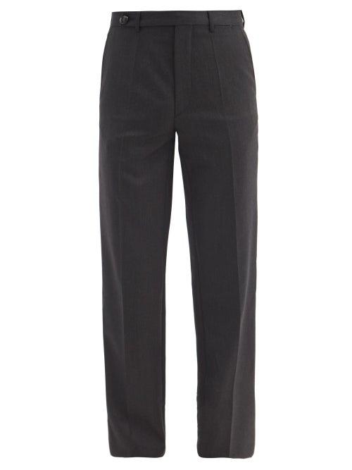 Matchesfashion.com Namacheko - Redon Wool Straight-leg Trousers - Mens - Dark Grey