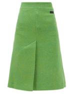 Ganni - Virgin-wool Midi Skirt - Womens - Green