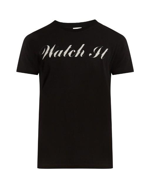 Saint Laurent Watch It-print Cotton-jersey T-shirt