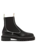 Matchesfashion.com Proenza Schouler - Topstitched Leather Chelsea Boots - Womens - Black
