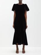 Rhode - Arabella Velvet Midi Dress - Womens - Black
